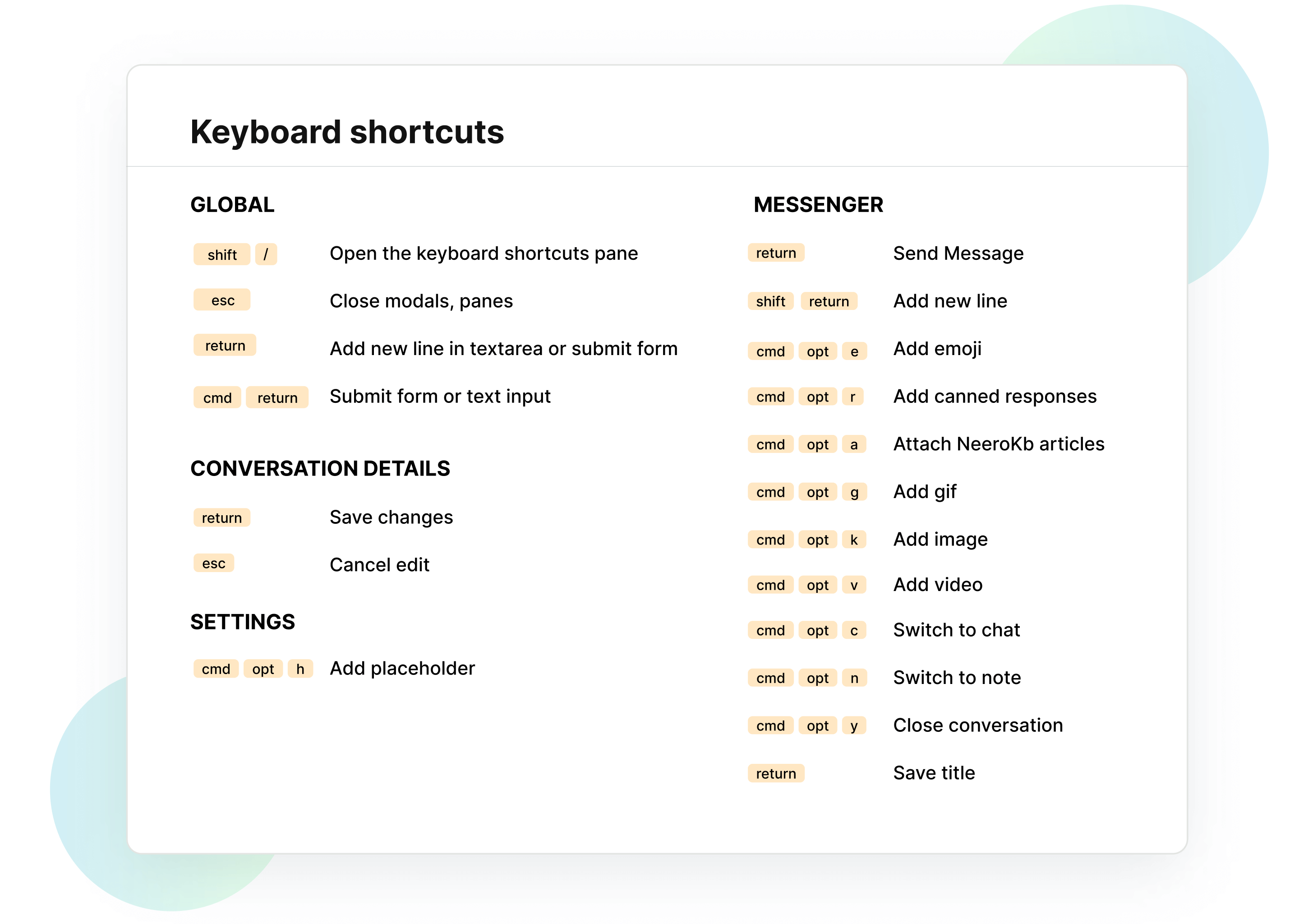 Keyboard Shortcuts